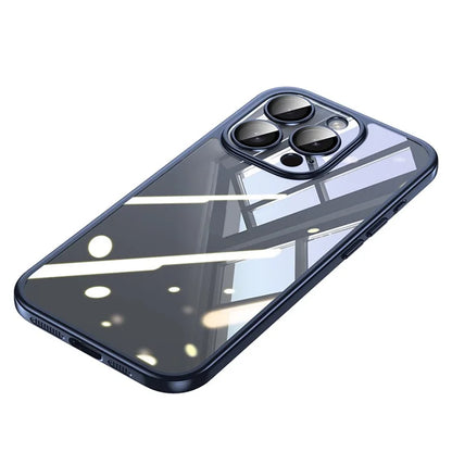 SULADA Titanium Series For iPhone 14 Pro Max Clear Case Electroplating TPU+PC Phone Case with Lens Film