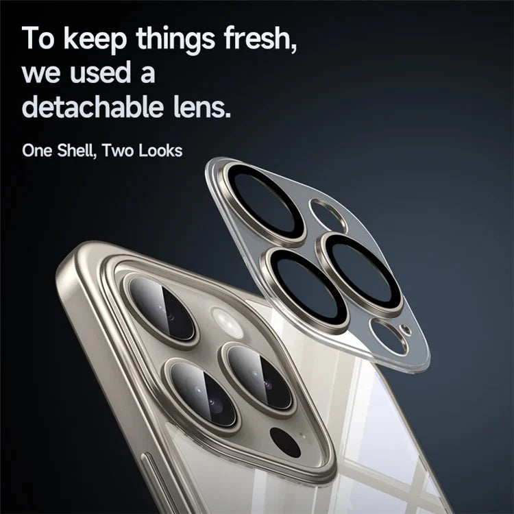 SULADA Titanium Series For iPhone 14 Pro Max Clear Case Electroplating TPU+PC Phone Case with Lens Film