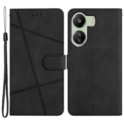 For Xiaomi Redmi 13C 4G / Poco C65 4G Case Crazy Horse Texture Phone Cover with Wrist Strap