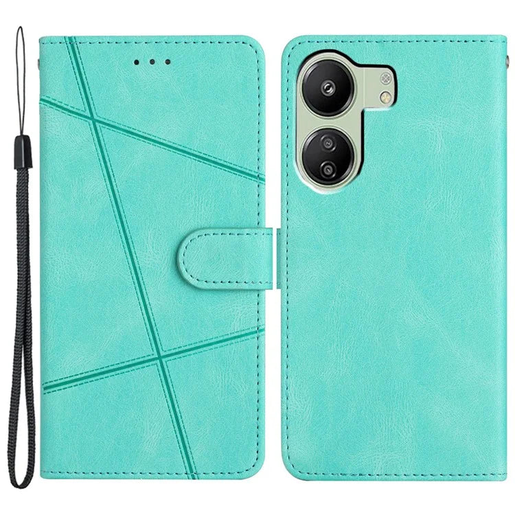 For Xiaomi Redmi 13C 4G / Poco C65 4G Case Crazy Horse Texture Phone Cover with Wrist Strap