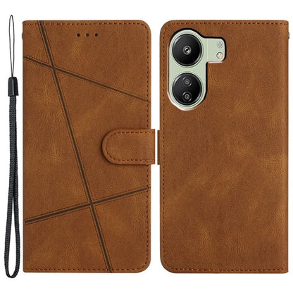 For Xiaomi Redmi 13C 4G / Poco C65 4G Case Crazy Horse Texture Phone Cover with Wrist Strap