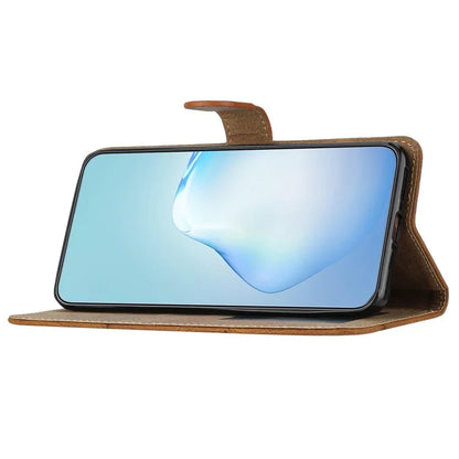 For Samsung Galaxy A55 5G Cell Phone Case Crazy Horse Texture Card Holder Cover