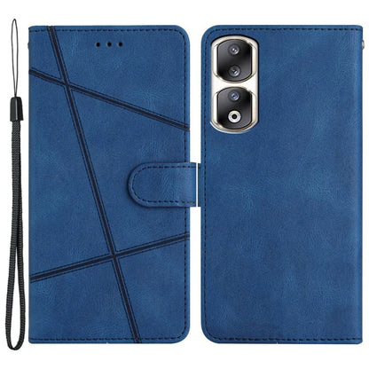 For Honor 90 Pro Case Leather Wallet Imprinted Phone Cover with Hand Strap