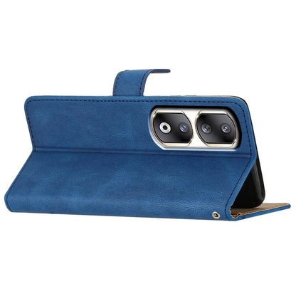 For Honor 90 Pro Case Leather Wallet Imprinted Phone Cover with Hand Strap