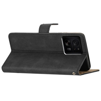 For Xiaomi 13T / 13T Pro / Redmi K60 Ultra Magnetic Case Imprinted Lines Wallet Phone Cover