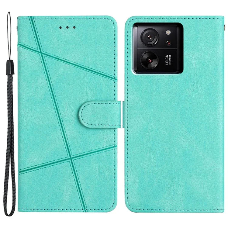 For Xiaomi 13T / 13T Pro / Redmi K60 Ultra Magnetic Case Imprinted Lines Wallet Phone Cover