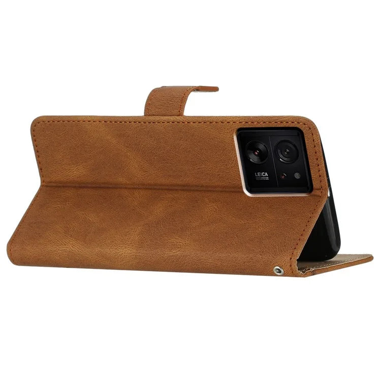 For Xiaomi 13T / 13T Pro / Redmi K60 Ultra Magnetic Case Imprinted Lines Wallet Phone Cover