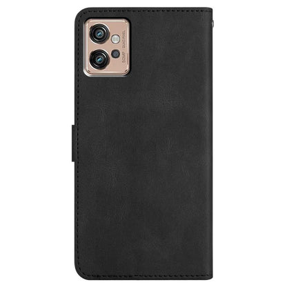 For Motorola Moto G32 4G Case PU Leather Imprinted Phone Protector with Wrist Strap