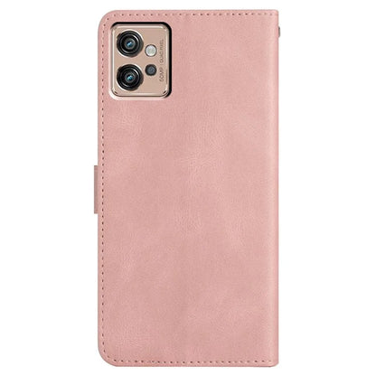 For Motorola Moto G32 4G Case PU Leather Imprinted Phone Protector with Wrist Strap