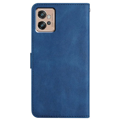 For Motorola Moto G32 4G Case PU Leather Imprinted Phone Protector with Wrist Strap