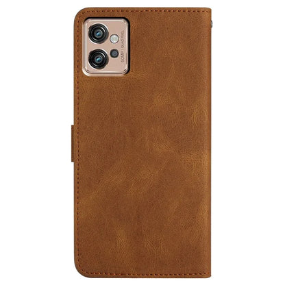 For Motorola Moto G32 4G Case PU Leather Imprinted Phone Protector with Wrist Strap
