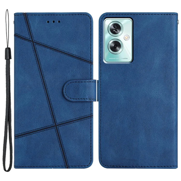 For Oppo A79 5G / A2 5G Case Imprint Crazy Horse Texture Stand Protective Cover
