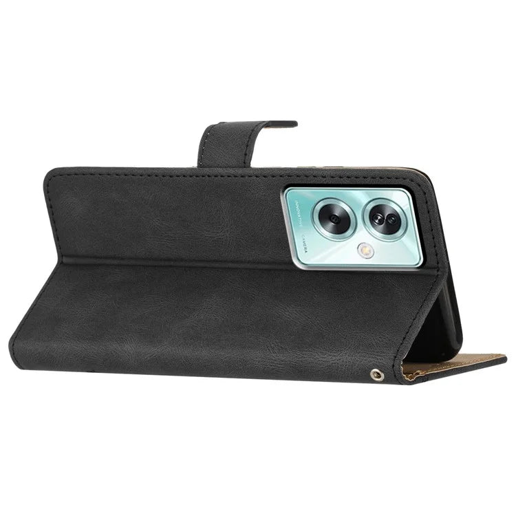 For Oppo A79 5G / A2 5G Case Imprint Crazy Horse Texture Stand Protective Cover