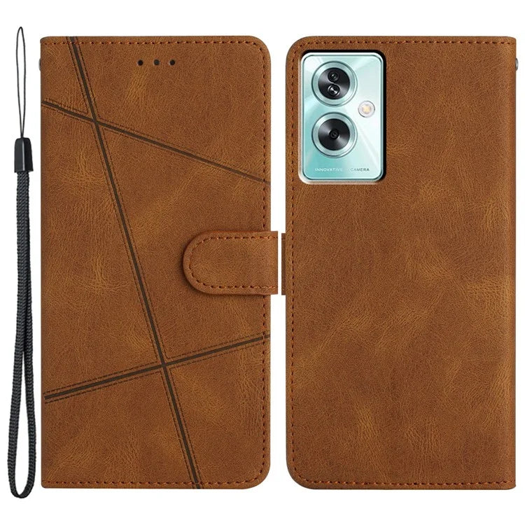 For Oppo A79 5G / A2 5G Case Imprint Crazy Horse Texture Stand Protective Cover