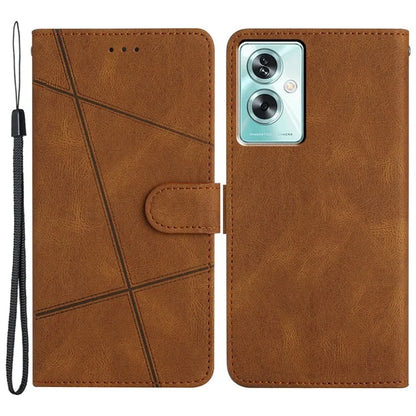 For Oppo A79 5G / A2 5G Case Imprint Crazy Horse Texture Stand Protective Cover