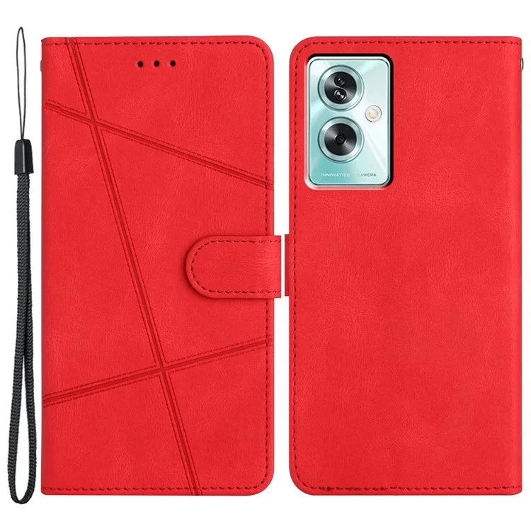 For Oppo A79 5G / A2 5G Case Imprint Crazy Horse Texture Stand Protective Cover