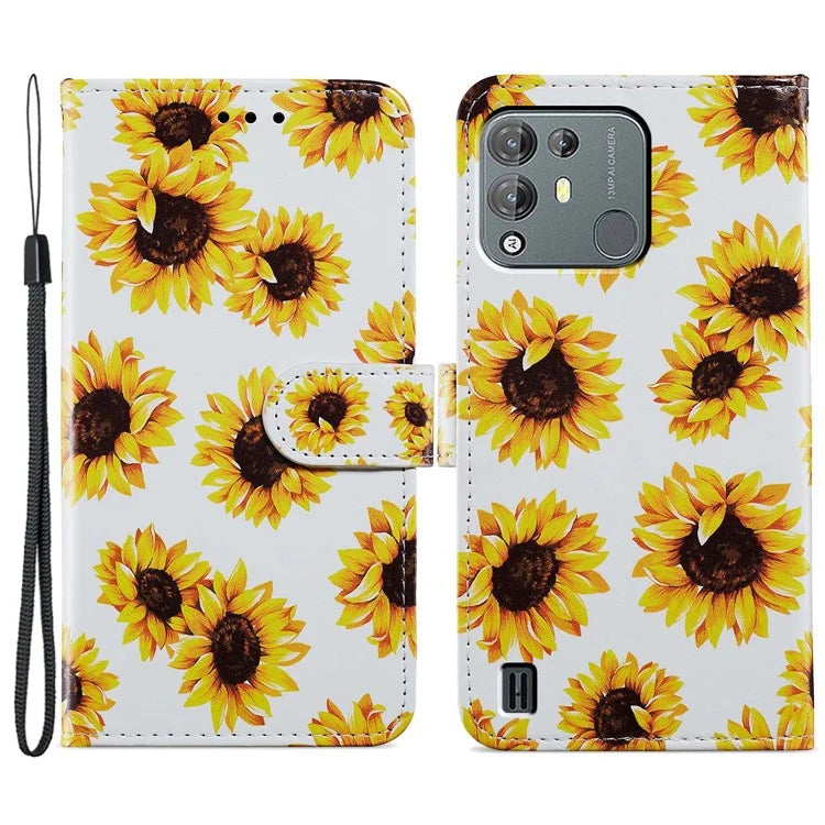 For Blackview A55 Pro Leather Case Artistic Painted Stand Phone Cover