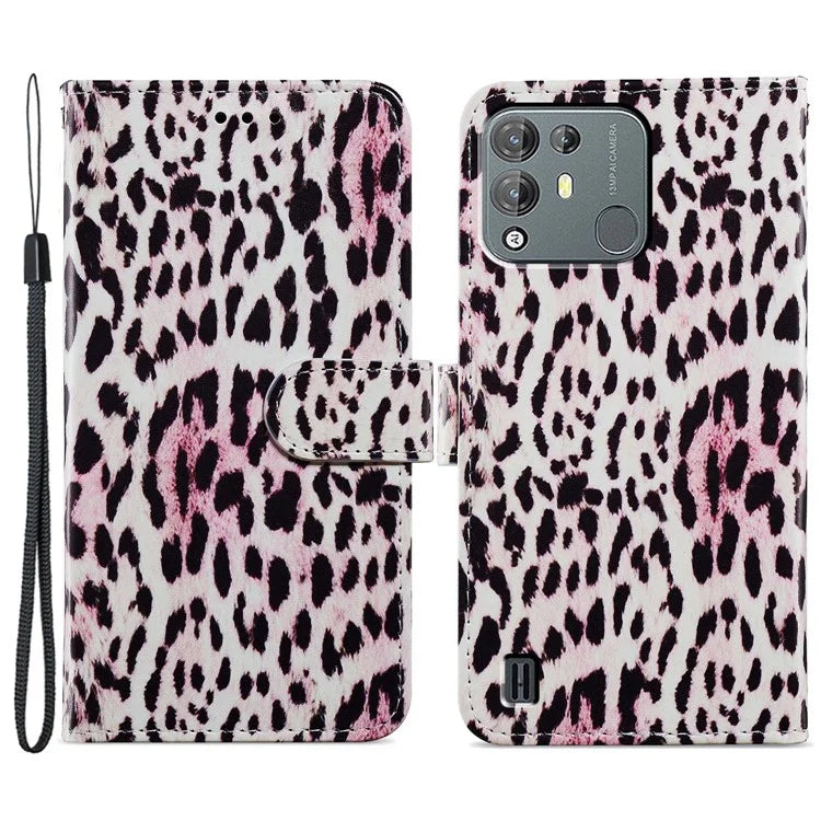 For Blackview A55 Pro Leather Case Artistic Painted Stand Phone Cover