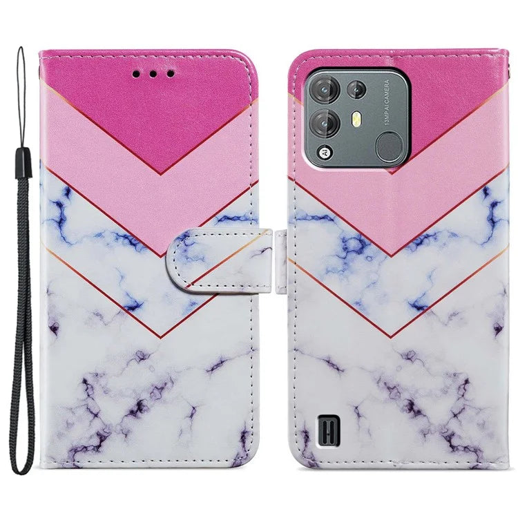 For Blackview A55 Pro Leather Case Artistic Painted Stand Phone Cover