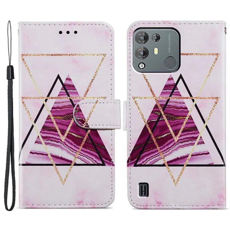 For Blackview A55 Pro Leather Case Artistic Painted Stand Phone Cover