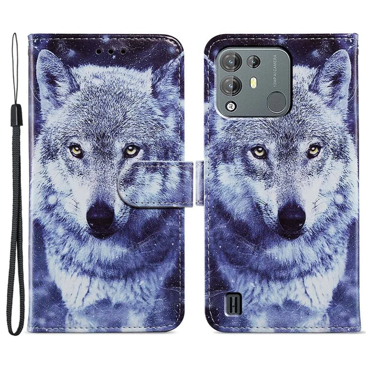 For Blackview A55 Pro Leather Case Artistic Painted Stand Phone Cover