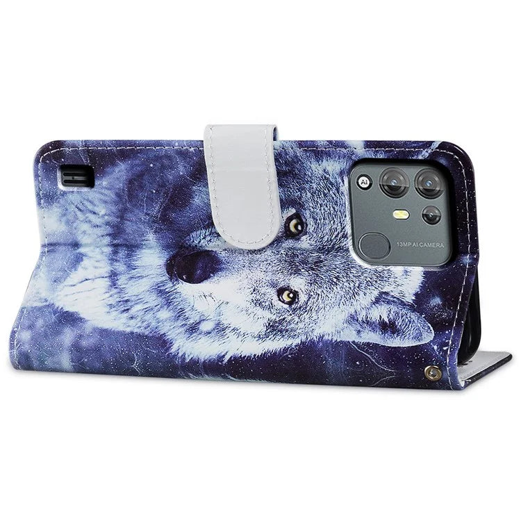 For Blackview A55 Pro Leather Case Artistic Painted Stand Phone Cover