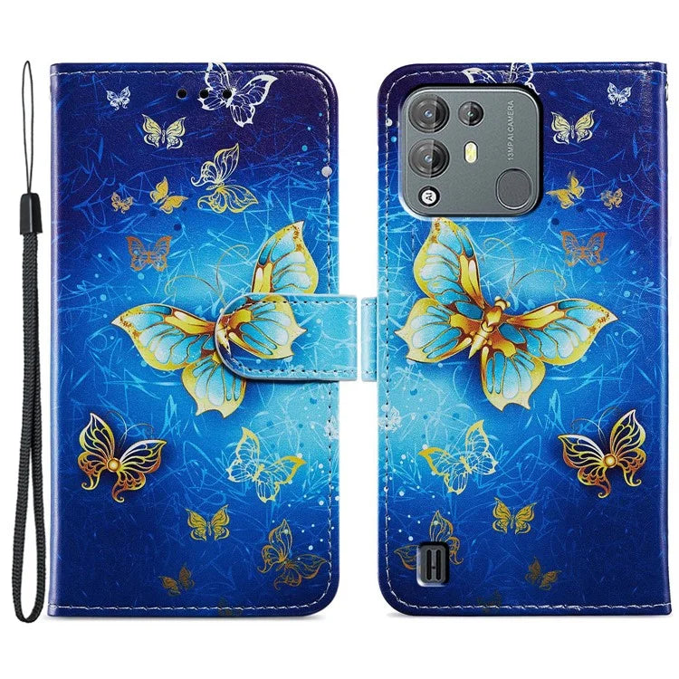 For Blackview A55 Pro Leather Case Artistic Painted Stand Phone Cover
