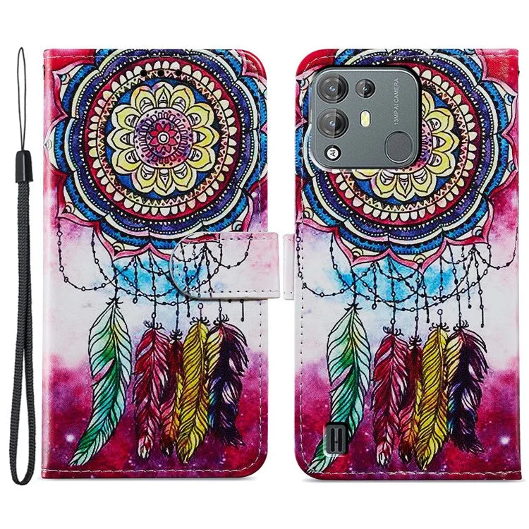 For Blackview A55 Pro Leather Case Artistic Painted Stand Phone Cover