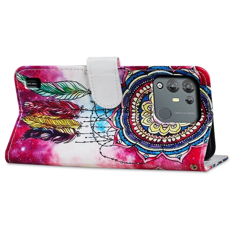 For Blackview A55 Pro Leather Case Artistic Painted Stand Phone Cover