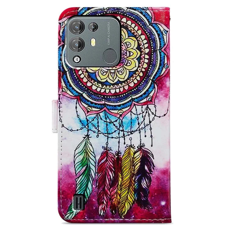 For Blackview A55 Pro Leather Case Artistic Painted Stand Phone Cover
