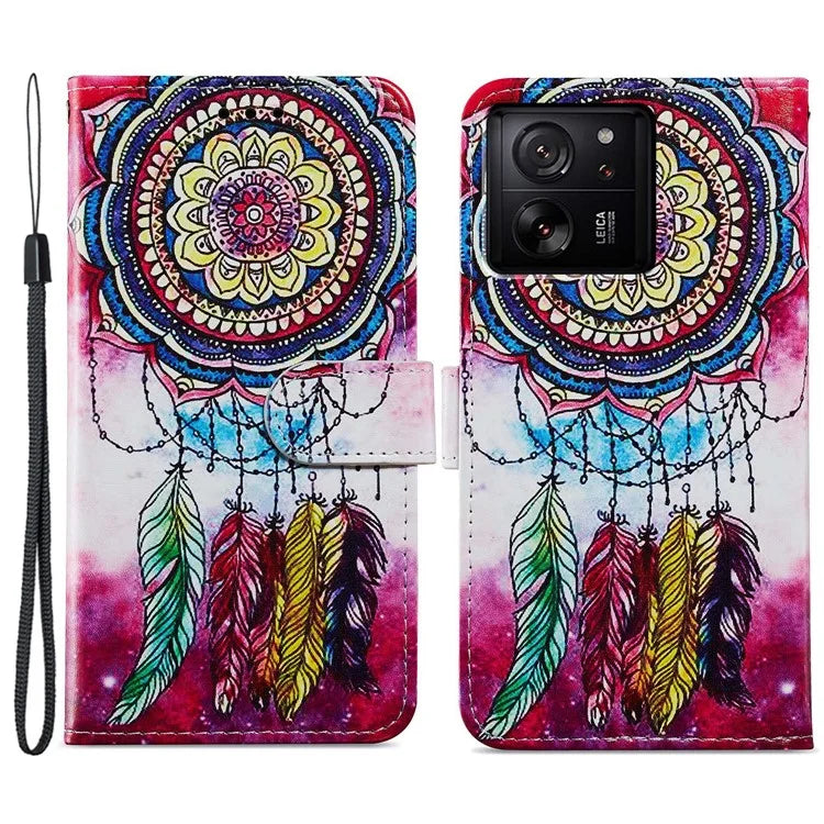 For Xiaomi 13T / 13T Pro / Redmi K60 Ultra Cover Artistic Stand Leather Wallet Case