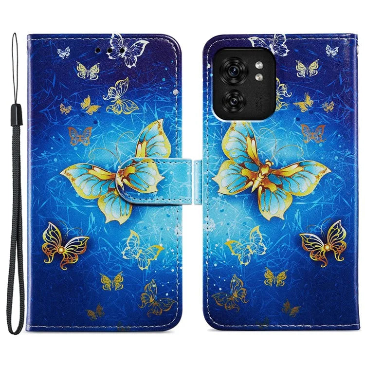 For Motorola Edge 40 5G Case Creative Painted Wallet Stand Phone Cover