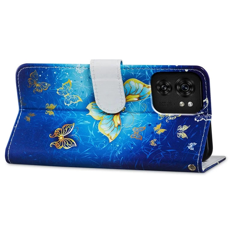 For Motorola Edge 40 5G Case Creative Painted Wallet Stand Phone Cover