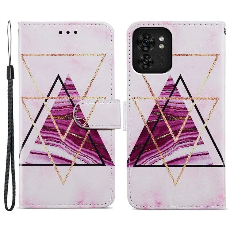 For Motorola Edge 40 5G Case Creative Painted Wallet Stand Phone Cover