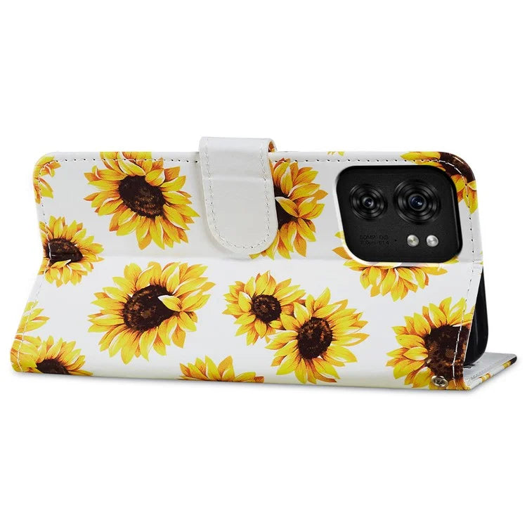 For Motorola Edge 40 5G Case Creative Painted Wallet Stand Phone Cover