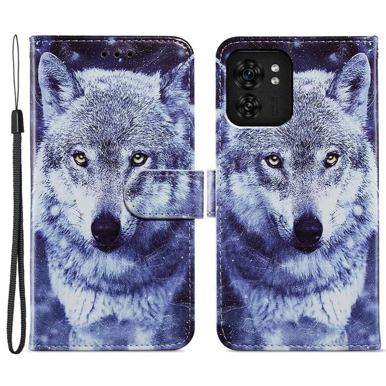 For Motorola Edge 40 5G Case Creative Painted Wallet Stand Phone Cover