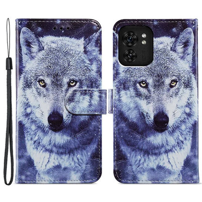 For Motorola Edge 40 5G Case Creative Painted Wallet Stand Phone Cover
