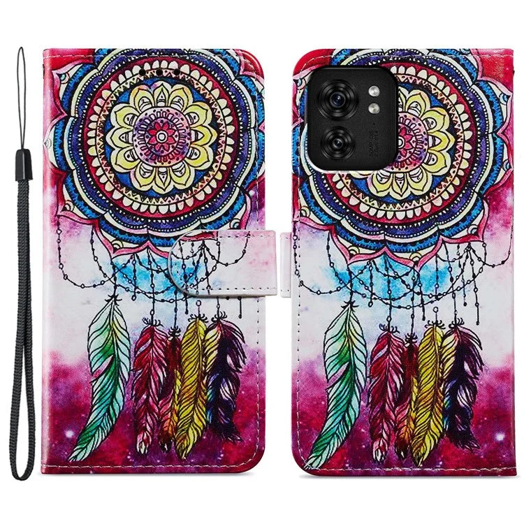 For Motorola Edge 40 5G Case Creative Painted Wallet Stand Phone Cover