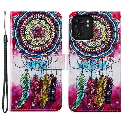For Motorola Edge 40 5G Case Creative Painted Wallet Stand Phone Cover