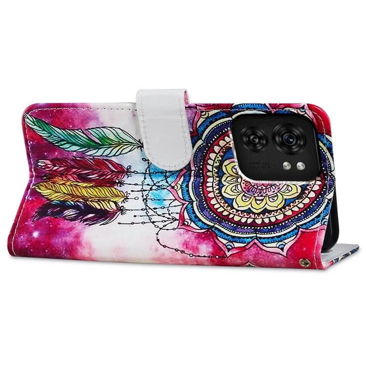 For Motorola Edge 40 5G Case Creative Painted Wallet Stand Phone Cover