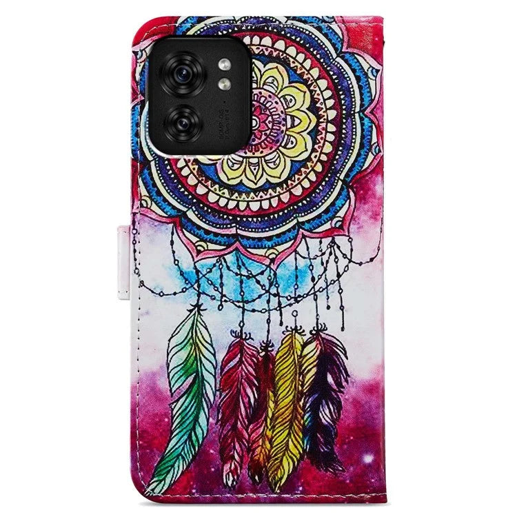 For Motorola Edge 40 5G Case Creative Painted Wallet Stand Phone Cover