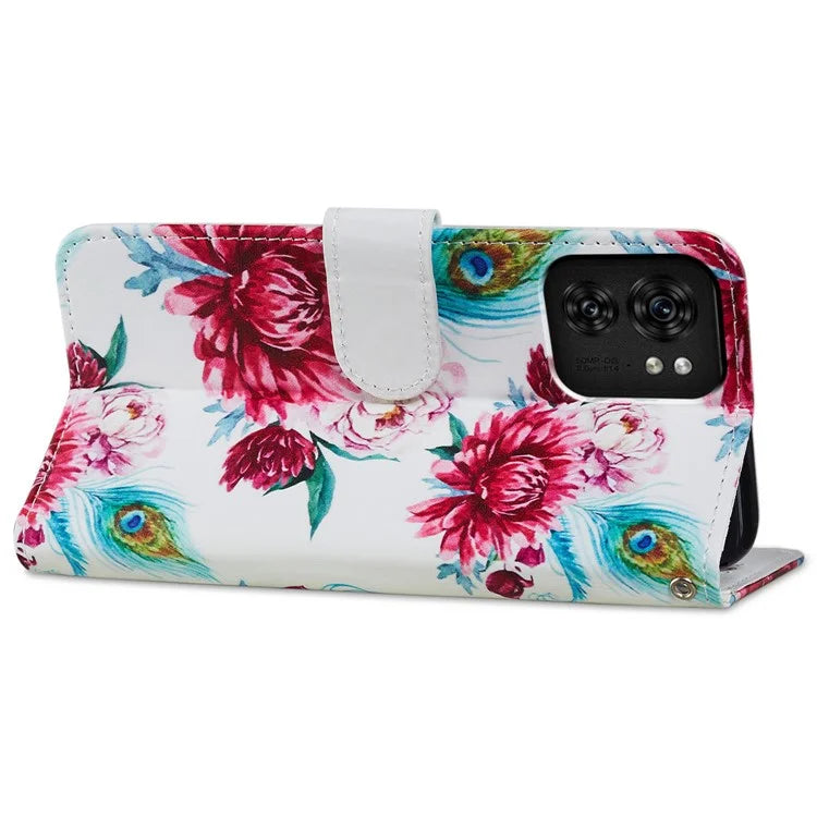 For Motorola Edge 40 5G Case Creative Painted Wallet Stand Phone Cover