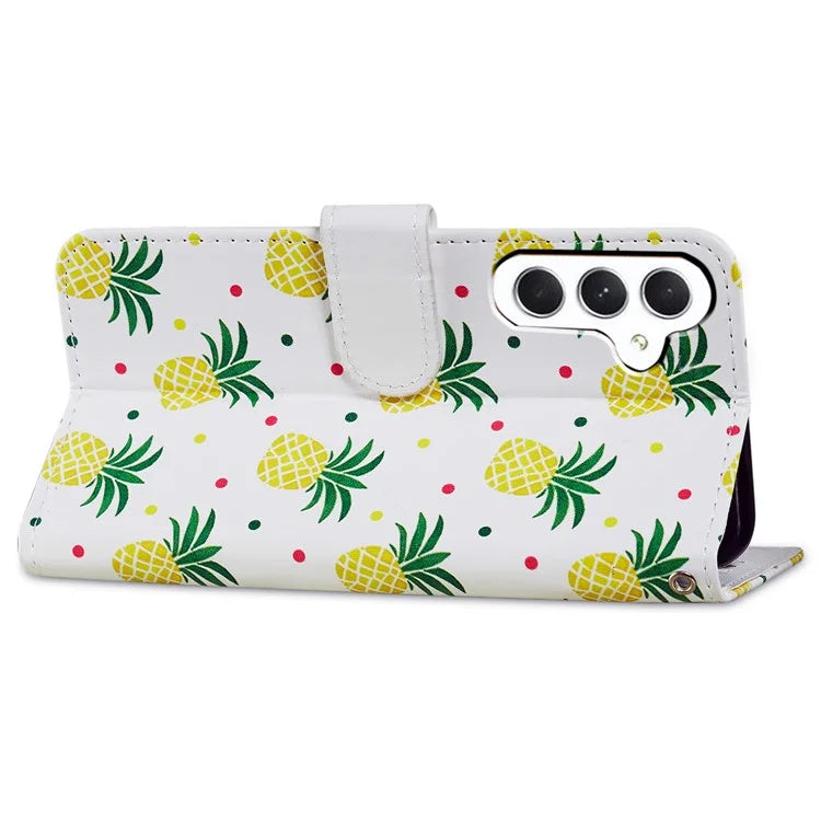 For Samsung Galaxy A55 5G Cell Phone Case PU Leather Pattern Print Wallet Cover