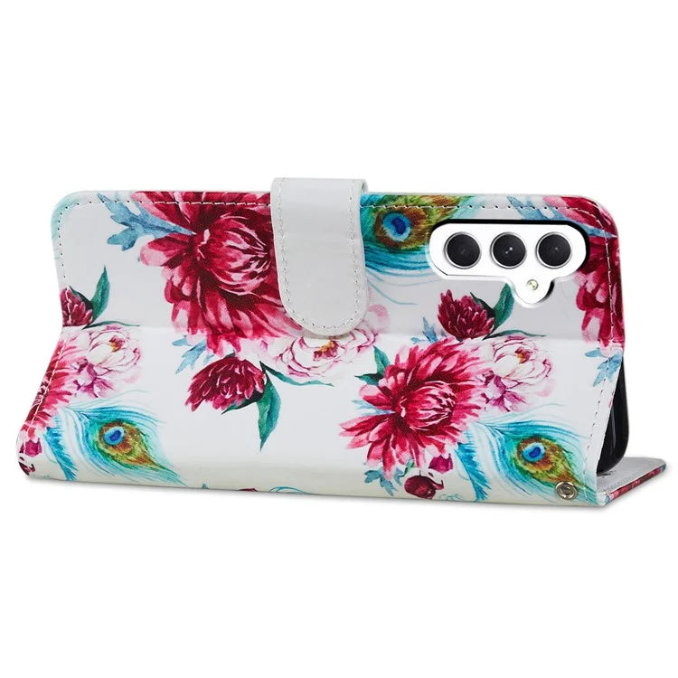 For Samsung Galaxy A55 5G Cell Phone Case PU Leather Pattern Print Wallet Cover