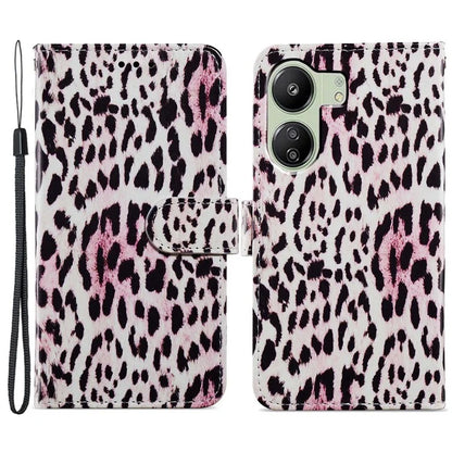 For Xiaomi Redmi 13C 4G / Poco C65 4G Case Leather Pattern Printing Stand Protective Cover