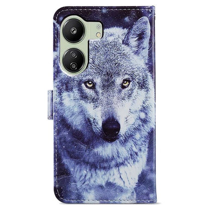For Xiaomi Redmi 13C 4G / Poco C65 4G Case Leather Pattern Printing Stand Protective Cover