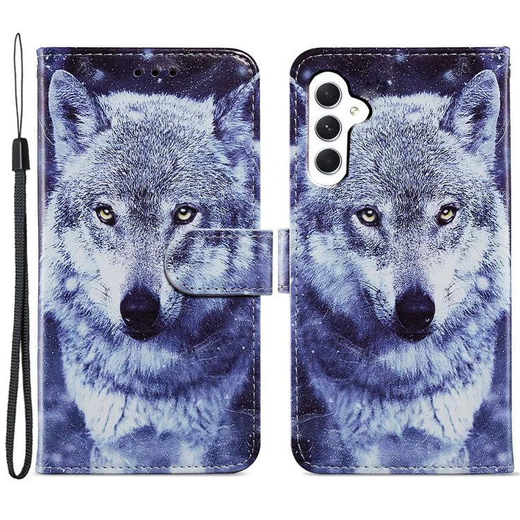For Samsung Galaxy A35 5G Leather Case Pattern Printing Phone Cover with Card Slots