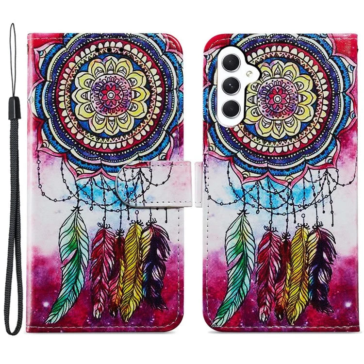 For Samsung Galaxy A35 5G Leather Case Pattern Printing Phone Cover with Card Slots