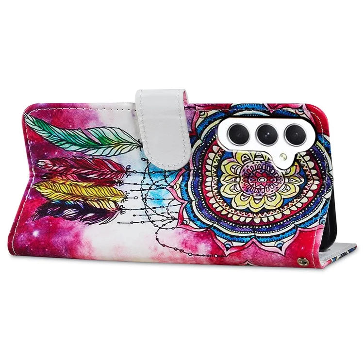 For Samsung Galaxy A35 5G Leather Case Pattern Printing Phone Cover with Card Slots