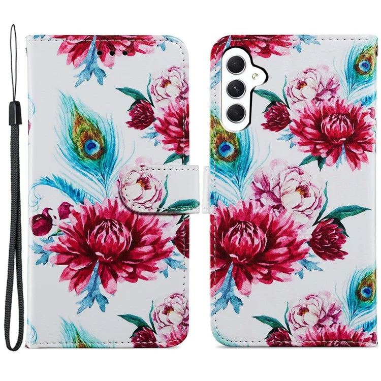For Samsung Galaxy A35 5G Leather Case Pattern Printing Phone Cover with Card Slots
